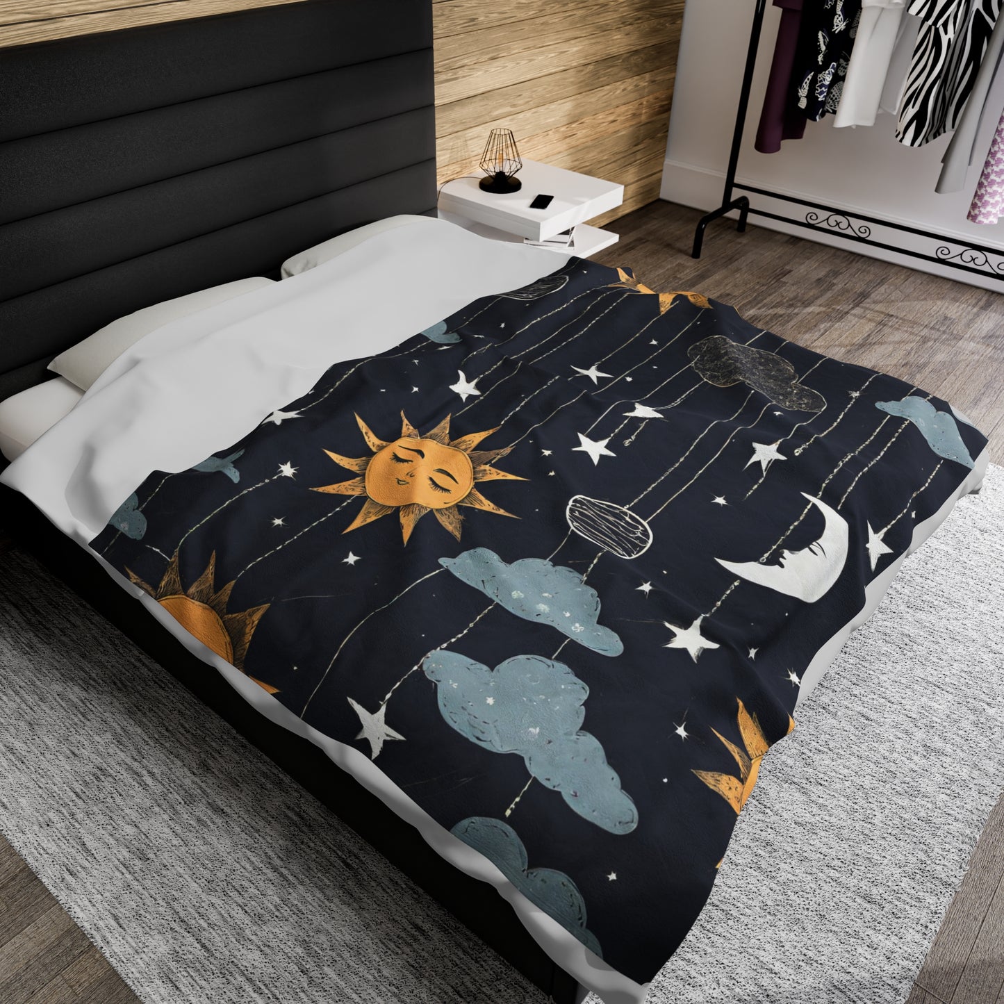 Sun and Moon Velvet Blanket