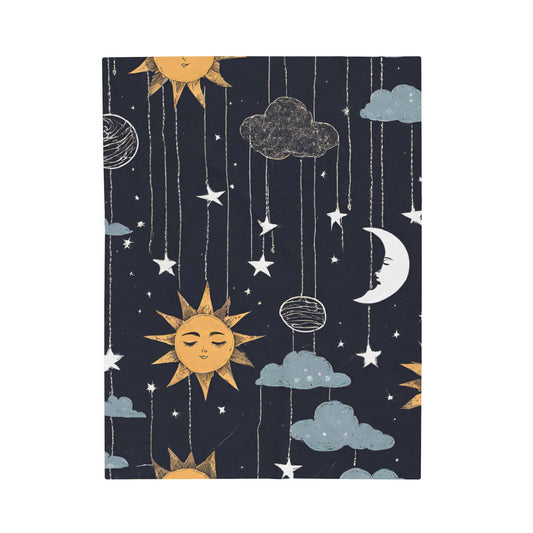 Sun and Moon Velvet Blanket
