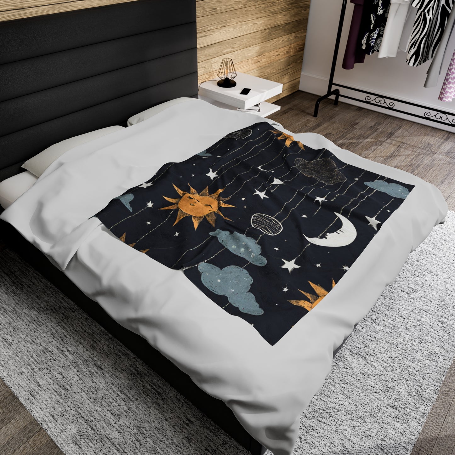 Sun and Moon Velvet Blanket